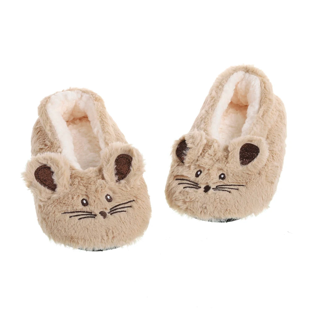 Winter Warm Home Fuzzy Fur Cotton Non Slip Grip Fluffy Lazy Slippers
