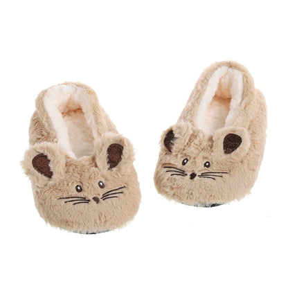 Winter Warm Home Fuzzy Fur Cotton Non Slip Grip Fluffy Lazy Slippers