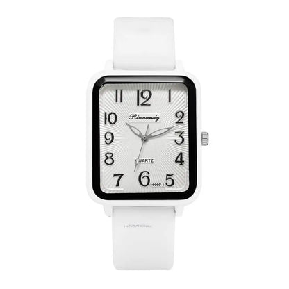Rectangle Digital Quartz Silicone Strap Watch