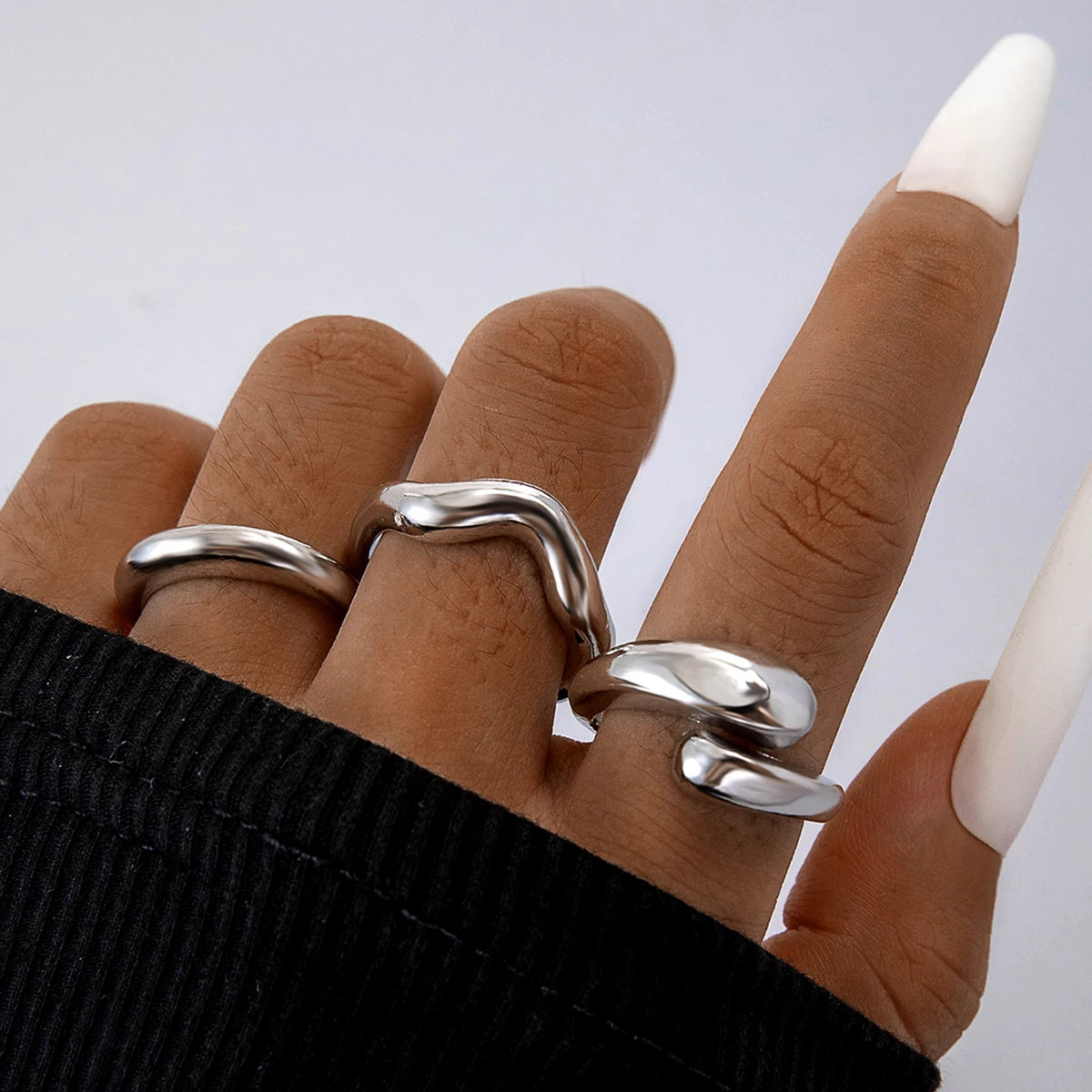 DANA Circle Geometry Opening Joint Rings Set