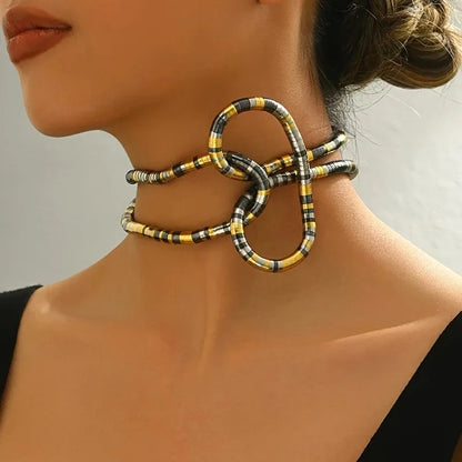 Vinatge Bendable Geometric Long Chain Necklace