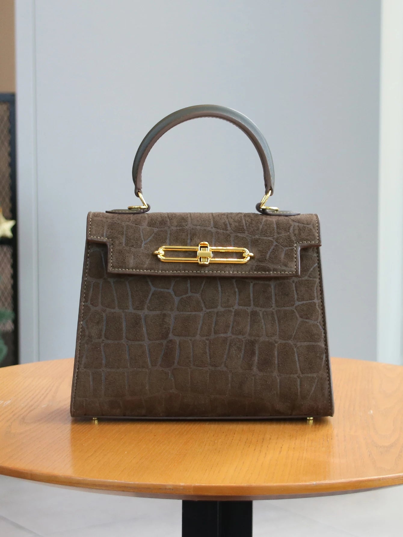 Frosted crocodile pattern high-end bag