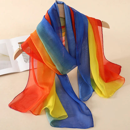Chiffon Long Silk Scarf Turban