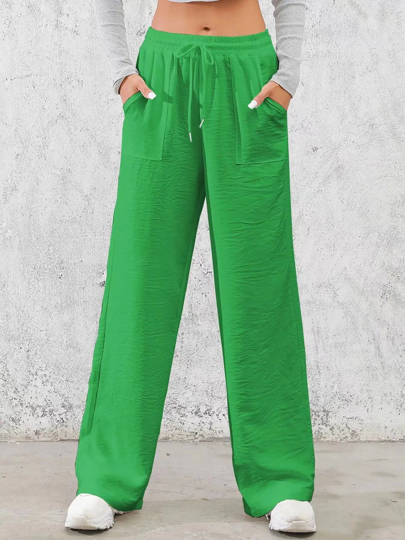 Drawstring Wide Leg Pants
