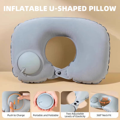 U-Shaped Inflatable Travel Pillow Portable Air Neck