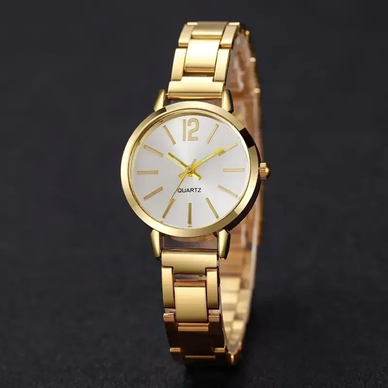 Small Dial Gold Quartz Wristwatches