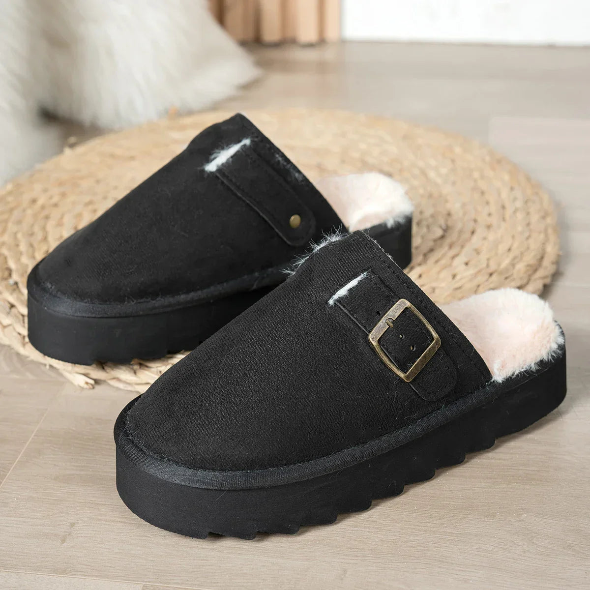 Winter plush lined comfortable indoor Slippers