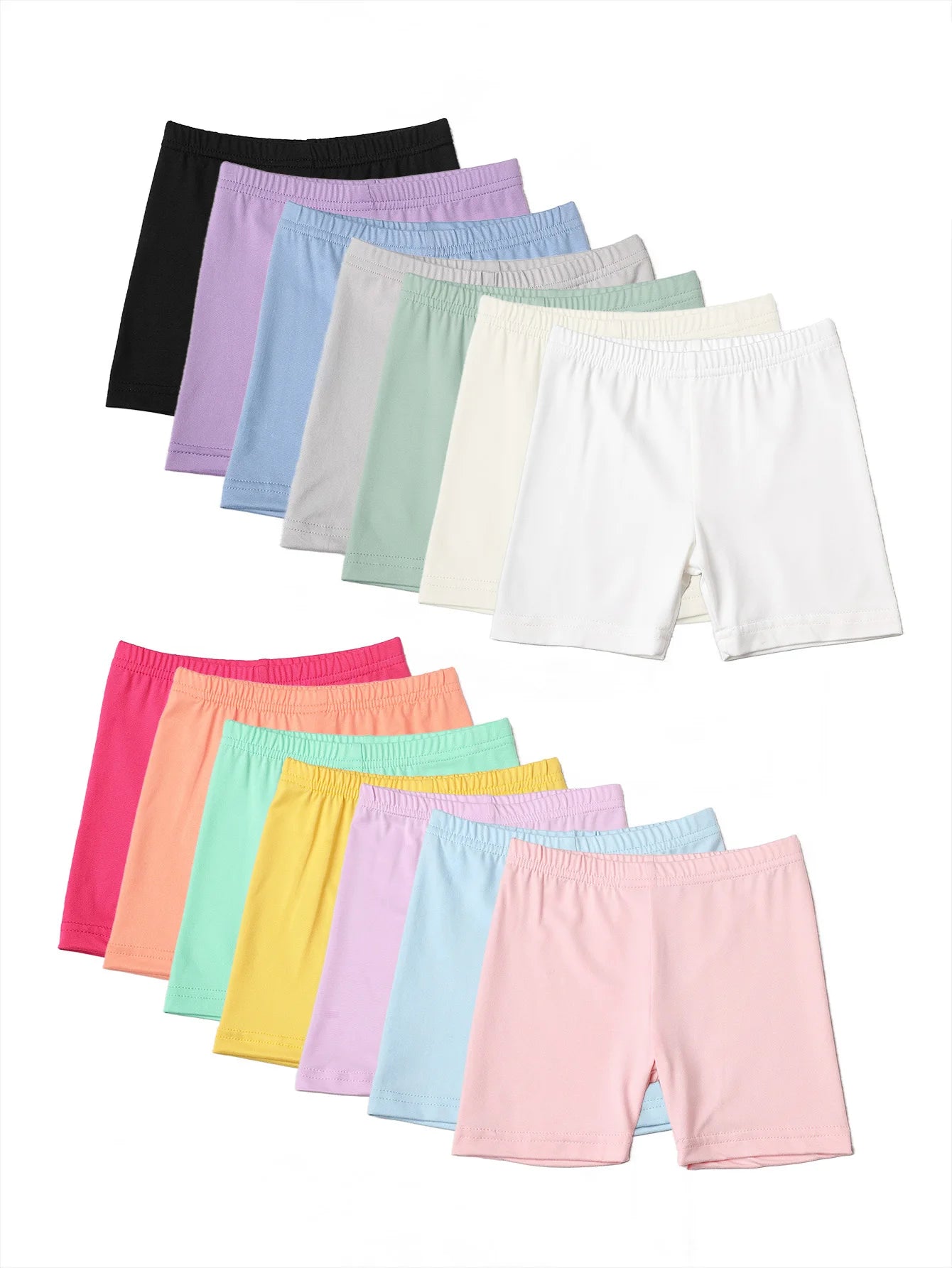 2Pcs Summer Solid Color Kids Leggings Girls