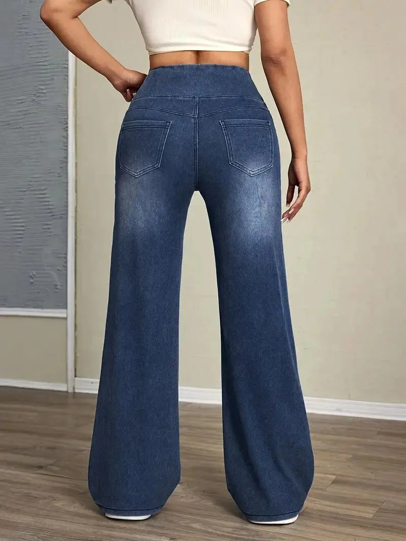 Jeans Stretch Loose Straight-Leg Pants