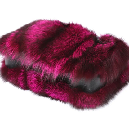 Real Fox Fur Large Size Plush Crossbody Luxury Handbags Fluffy Tote Bag