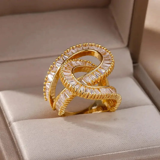 Zircon Open Stainless Steel Luxury Rings