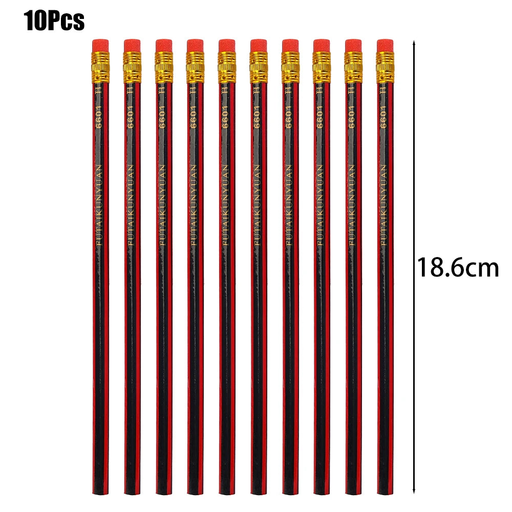 40/30/10PCS Wooden Lead Pencils with Eraser Stationery