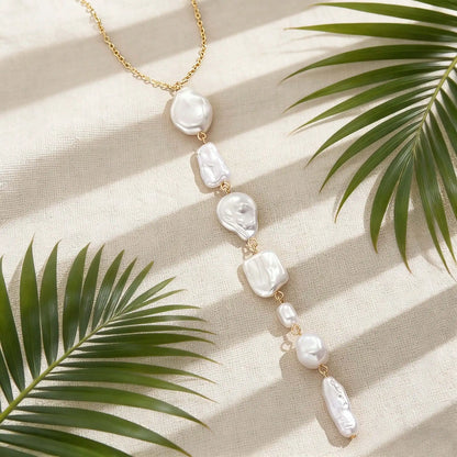 Baroque Pearl Y-Shape Long Tassel Luxurious Bohemian Necklace