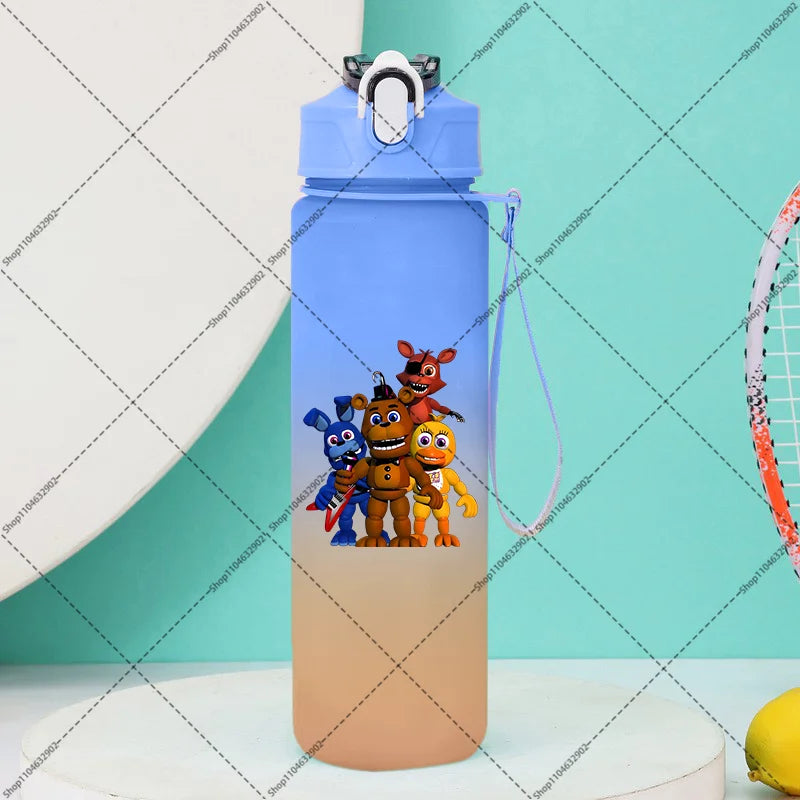 750ml FNAF Water Bottle with Straw Five Nights At Freddys Cartoon Anime