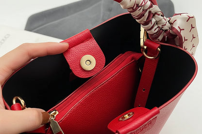 Crossbody PU Material Versatile Bucket Bag