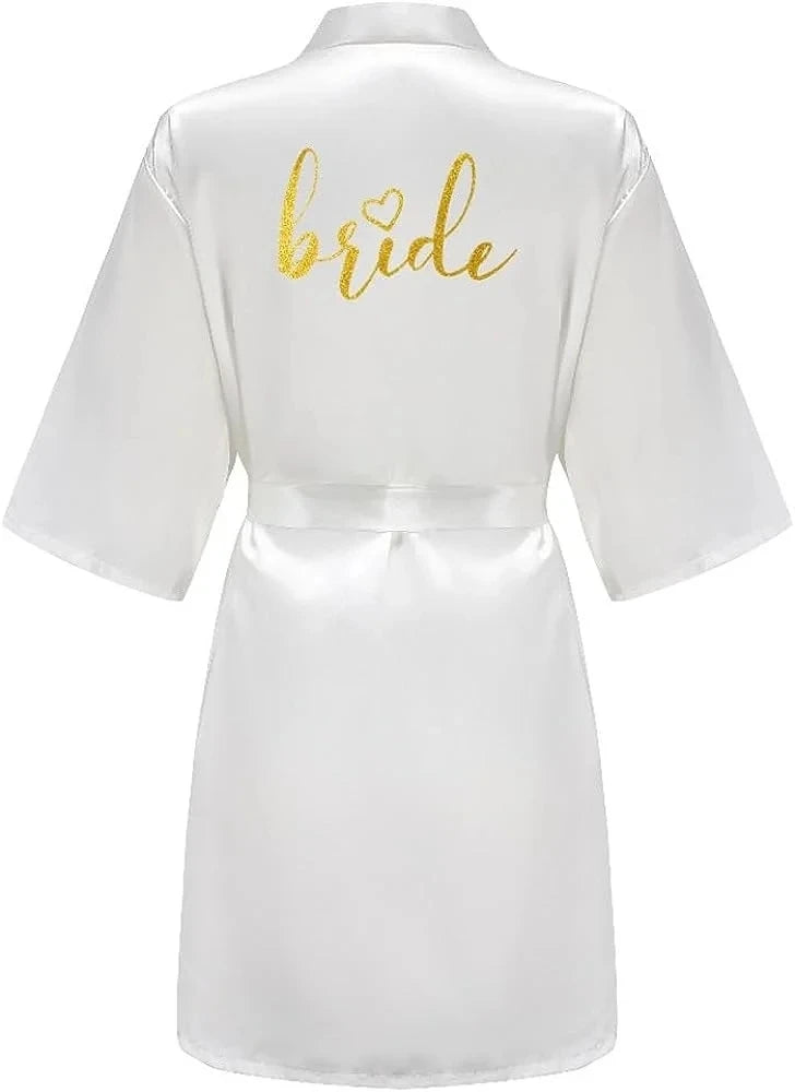 Bride Robe Kimono Satin Pajamas Bridesmaid Bathrobe