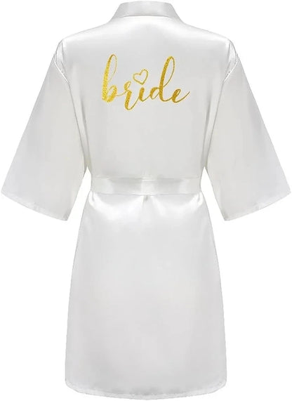 Bride Robe Kimono Satin Pajamas Bridesmaid Bathrobe