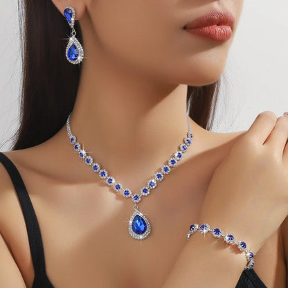 Waterdrop Flower Necklace Jewelry Set