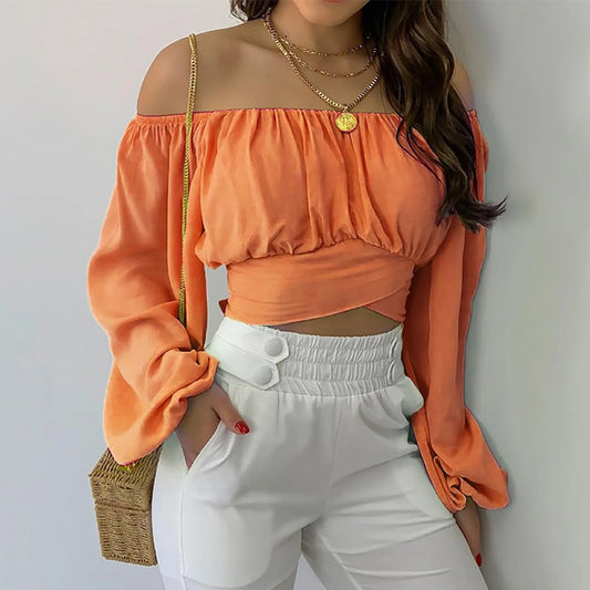 Sexy Off Shoulder Long Sleeve Blouse