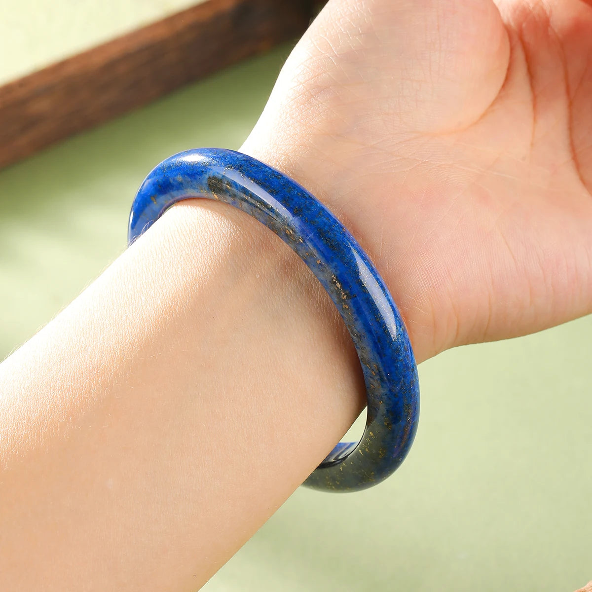 Natural Lapis Lazuli Tianshan Jade Bangle Imperial Blue Afghan Stone Bangle Genuine Gemstone Bracelets