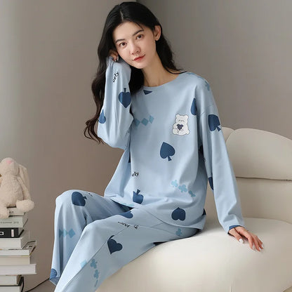 Long-Sleeved Trousers Cartoon Cute Pajama Sets