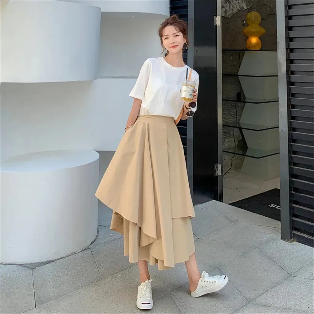 High Waist Korean Elegant Chic Skirts Pants