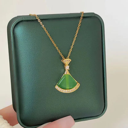 Light Zircon Crystal Stainless Steel Necklaces