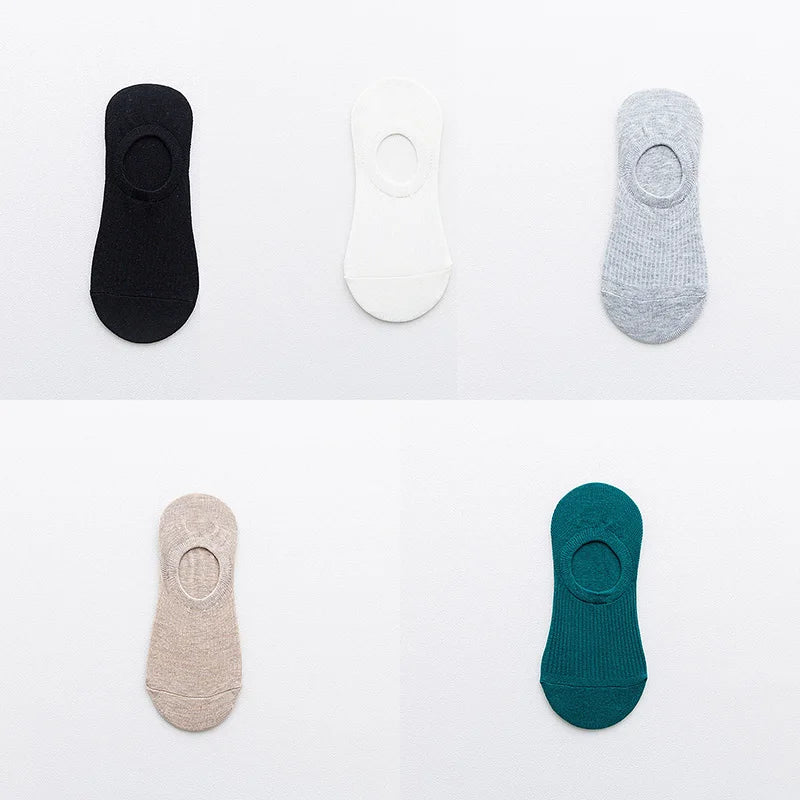 5Pairs Slippers Cotton Invisible Socks