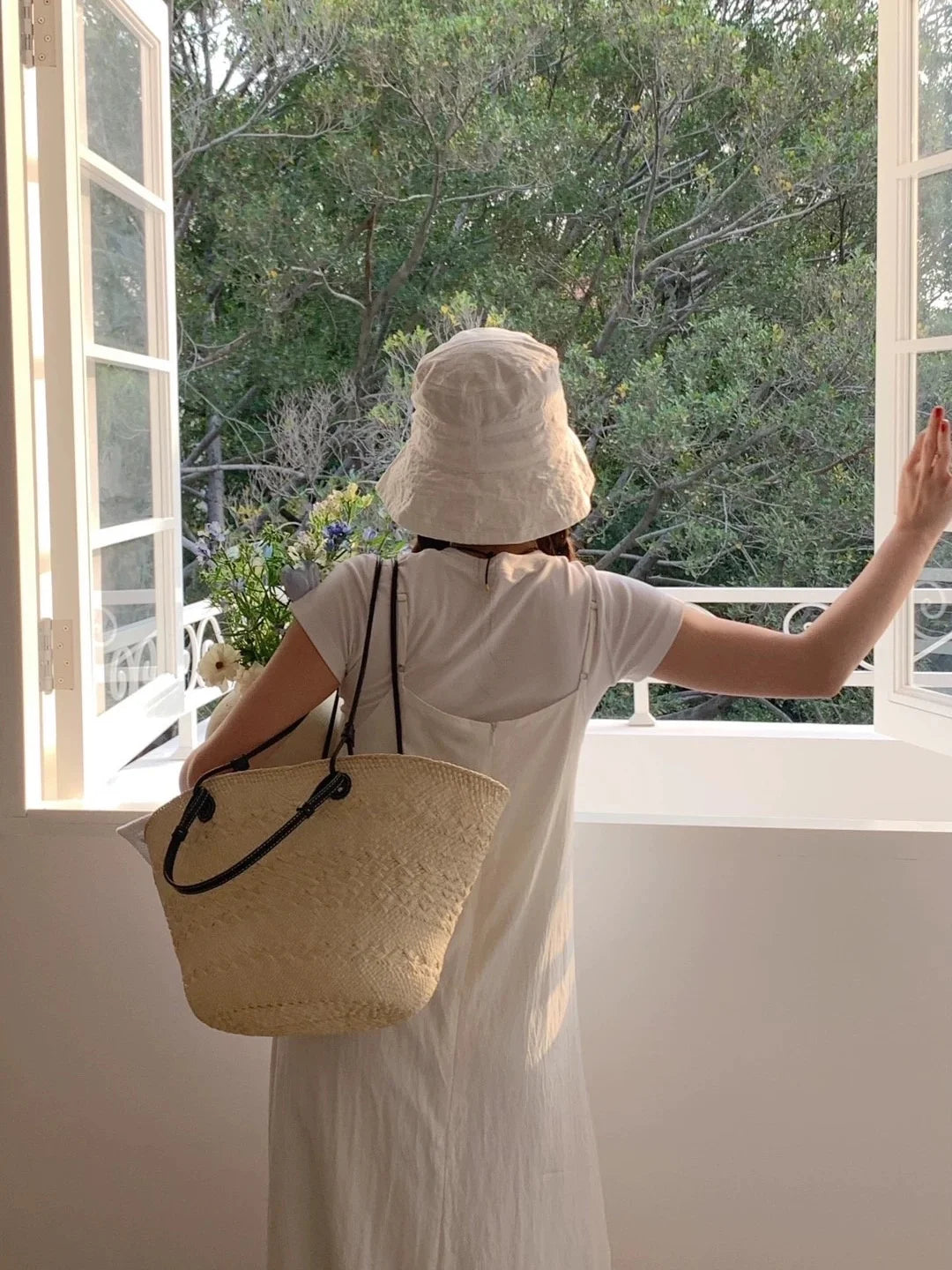 Handmade Raffia Straw Bohemian Woven Crochet Tote Shoulder Bag