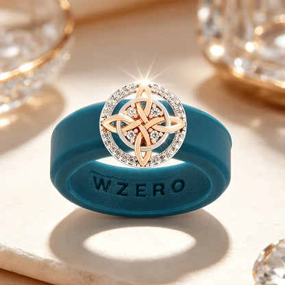 Unique Dark Blue Witch Celtic Knot Shiny CZ  Irish Rings