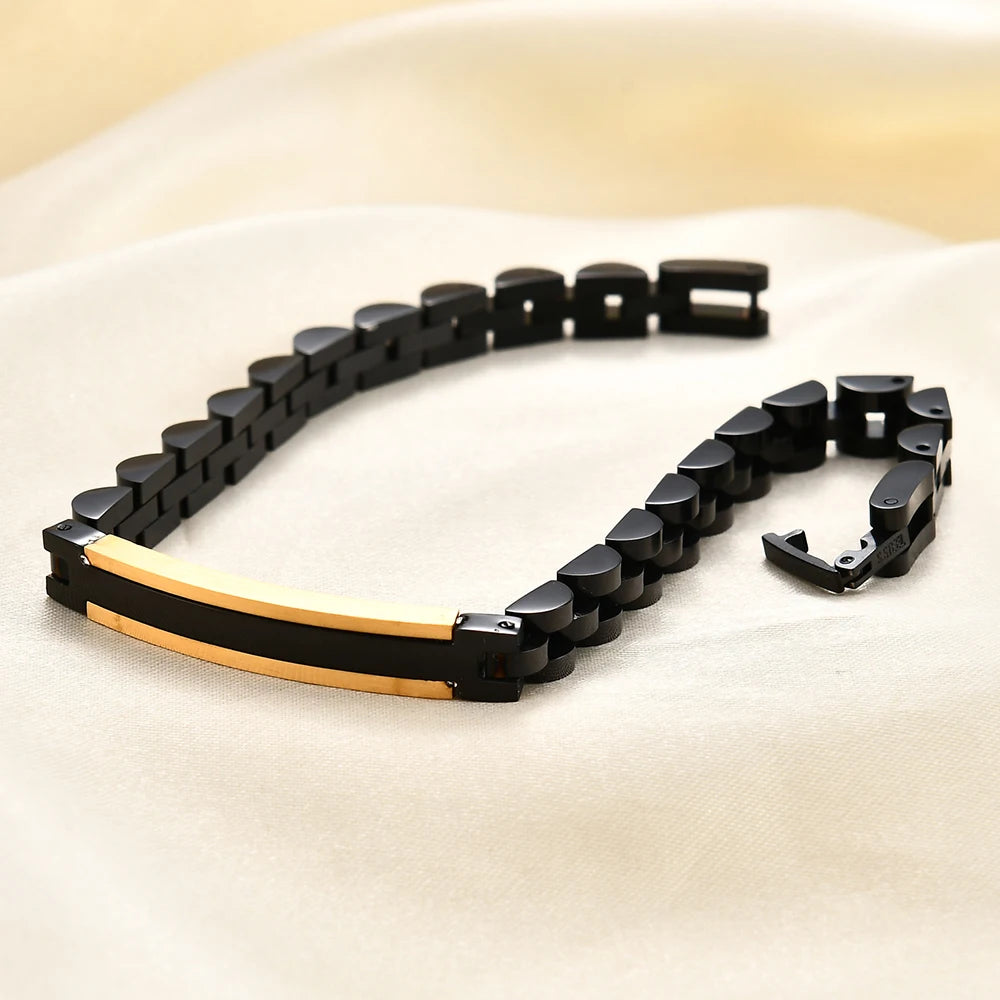 6MM Laser Logo Personalized Stainless Steel Strap Bracelet
