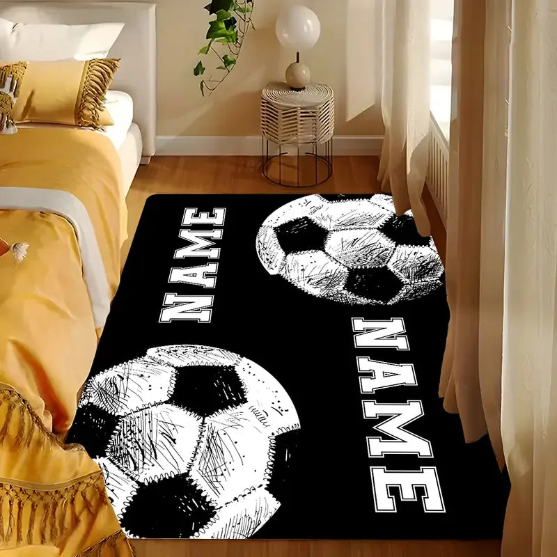 3D Ball Soccer Carpet Living Room Floor Mat Non Slip Kids Play Area Rug