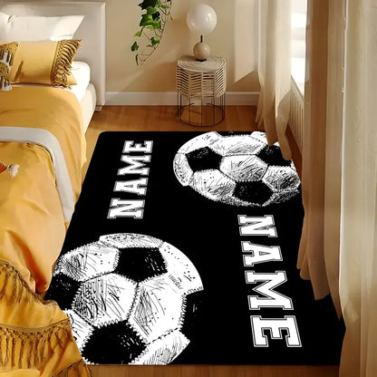 3D Ball Soccer Carpet Living Room Floor Mat Non Slip Kids Play Area Rug