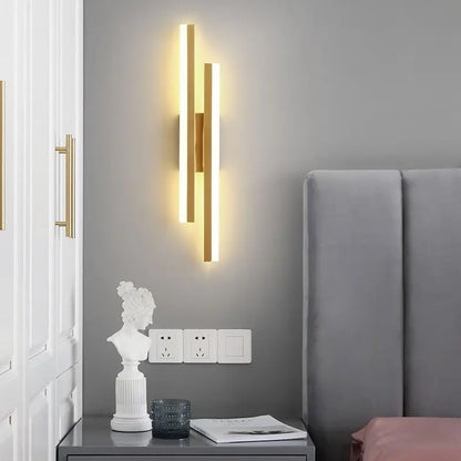 LED Bedroom Wall Lamp Wall Sconces Copper Line Pipe