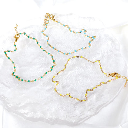 Bohemian Blue Green Yellow Beads Anklet Chains