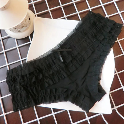 Sexy Low Waist Lingerie Cute Sweet Underwear Cake Layer Lace Briefs
