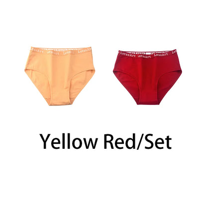 2PCS/Set Cotton Solid Panties Sexy Plus Size Lingerie