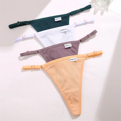 Cotton Thongs Adjustable Waist Sexy G-String Seamless Intimate Lingerie S-XL
