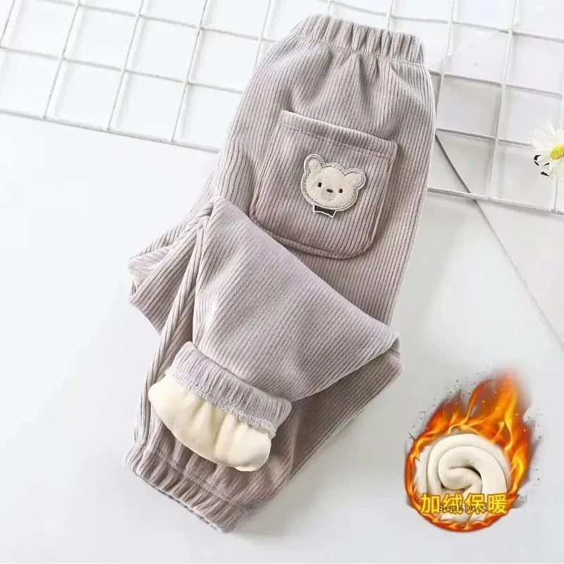 Warm Autumn Winter Thicken Cute Bear Casual Harem Pants