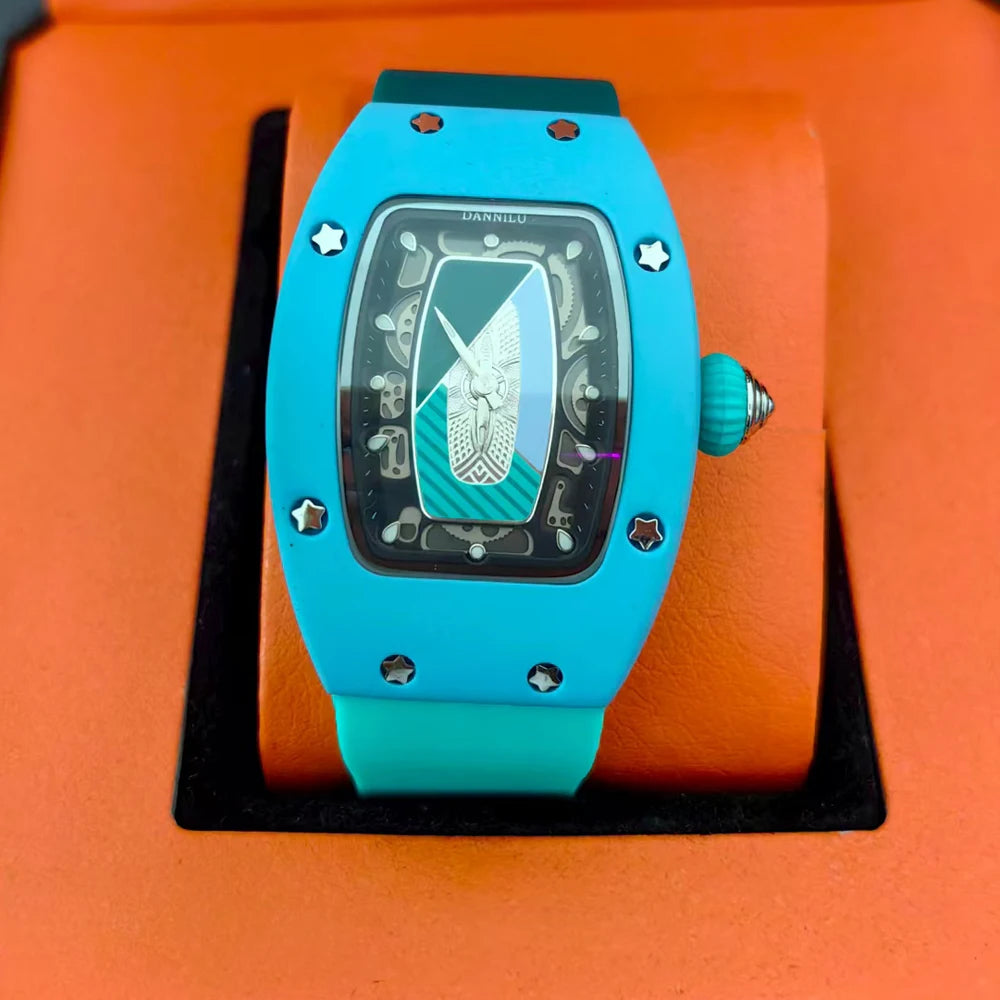 Luxury Silicone Sports Quartz Diamond Wristwatch