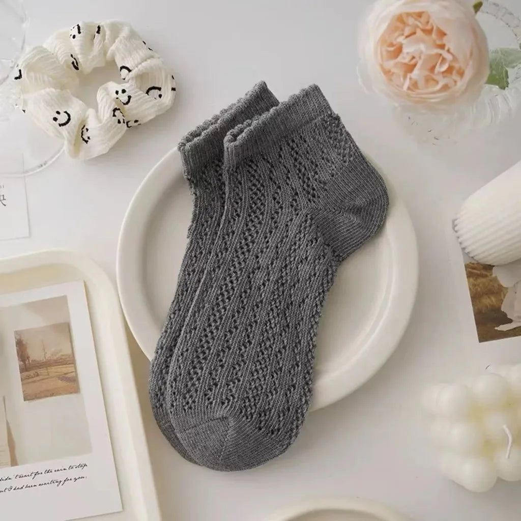 Soft Short Thin Mesh Socks