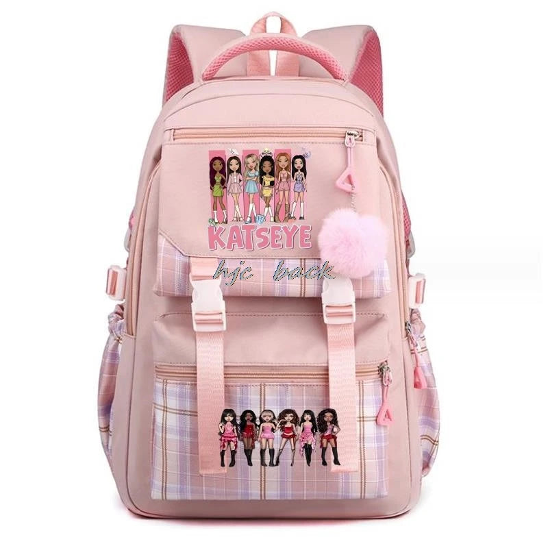 Katseye Funny Print Mochila Book Bags