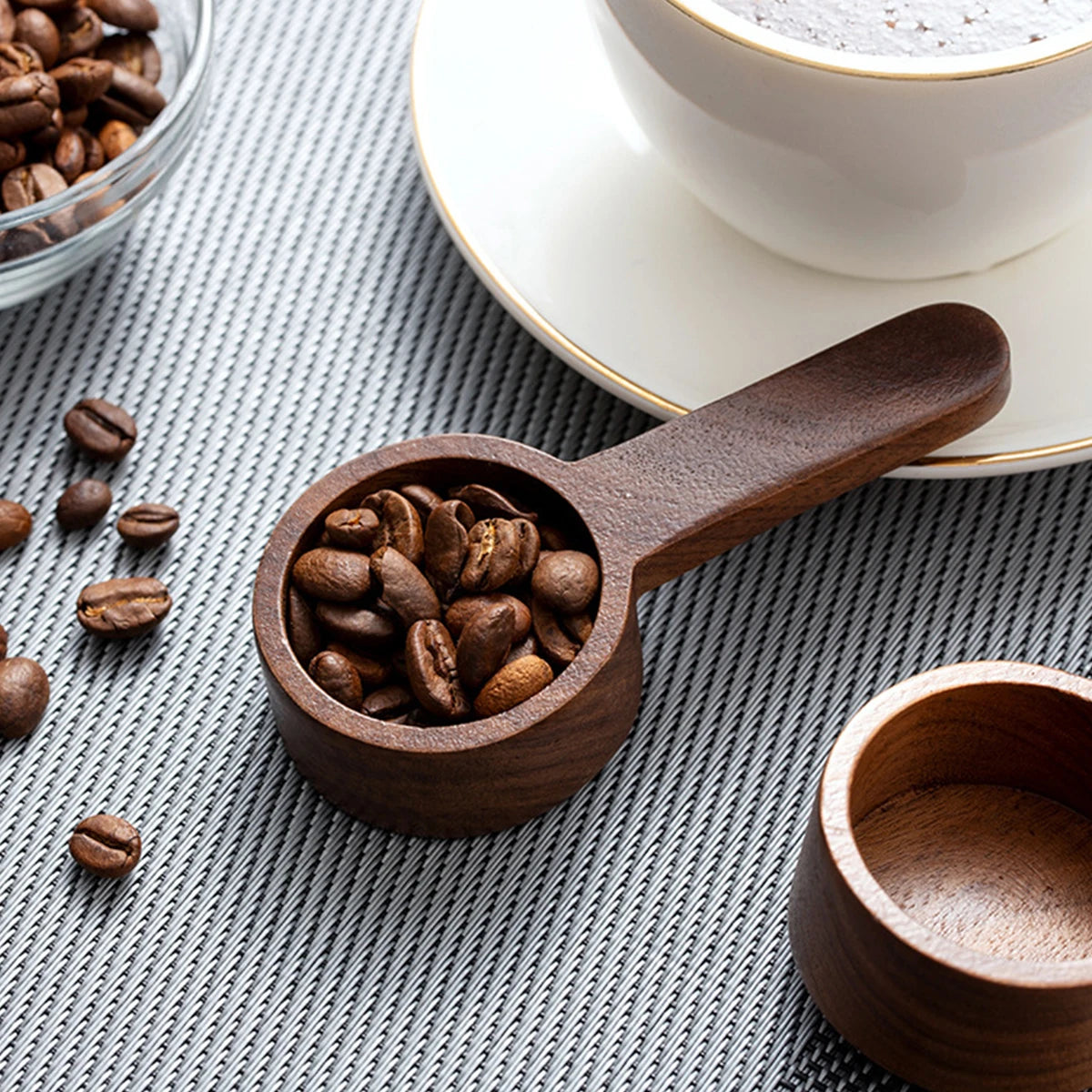 1PC Walnut coffee scoop powder measuring spoon