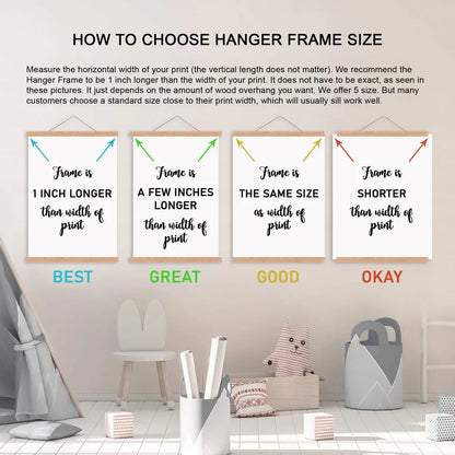 Natural Wood Magnetic Poster Hanger Canvas Frame