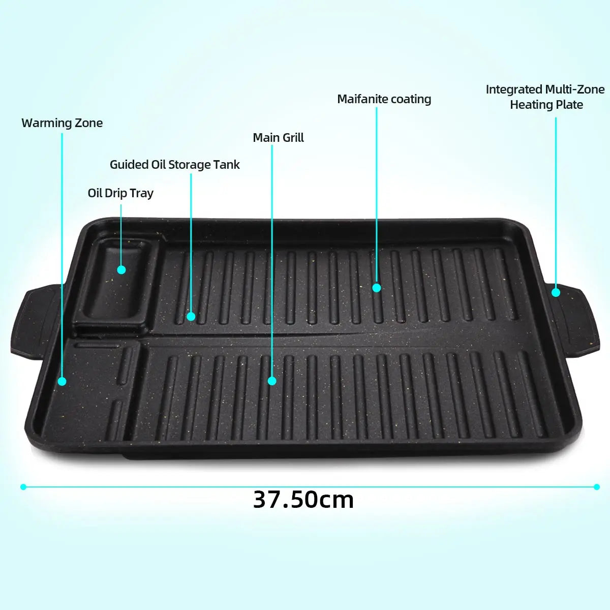 Korean Grill Meat Plate Aluminum Titanium Coating Barbecue Pan