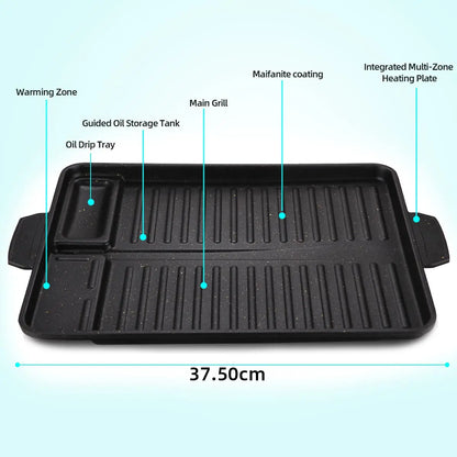 Korean Grill Meat Plate Aluminum Titanium Coating Barbecue Pan