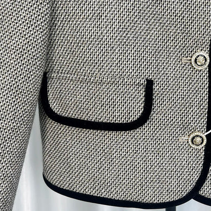 Elegant Comfortable Lapel Collar Casual Tweed Jacket