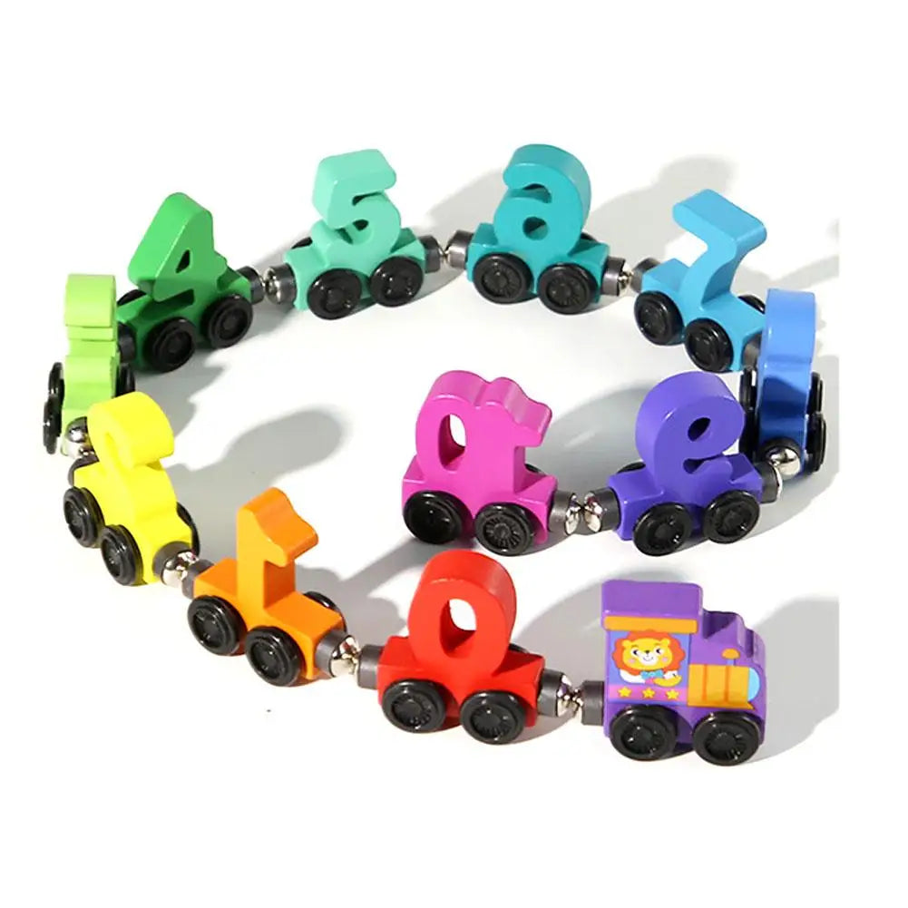 Wooden Magnetic Number Train Montessori Educational Toy For Toddlers