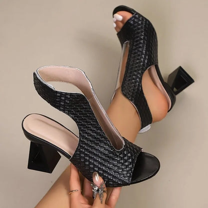 Fish Mouth Open Toe Casual High Heel Sandals