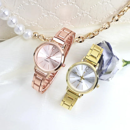 Small Dial Gold Quartz Wristwatches